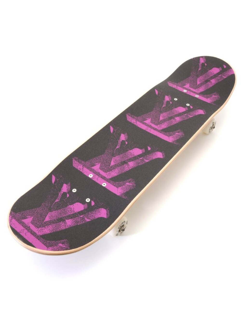 Louis Vuitton Skateboard LV Flower Wood Black Pink Multicolor